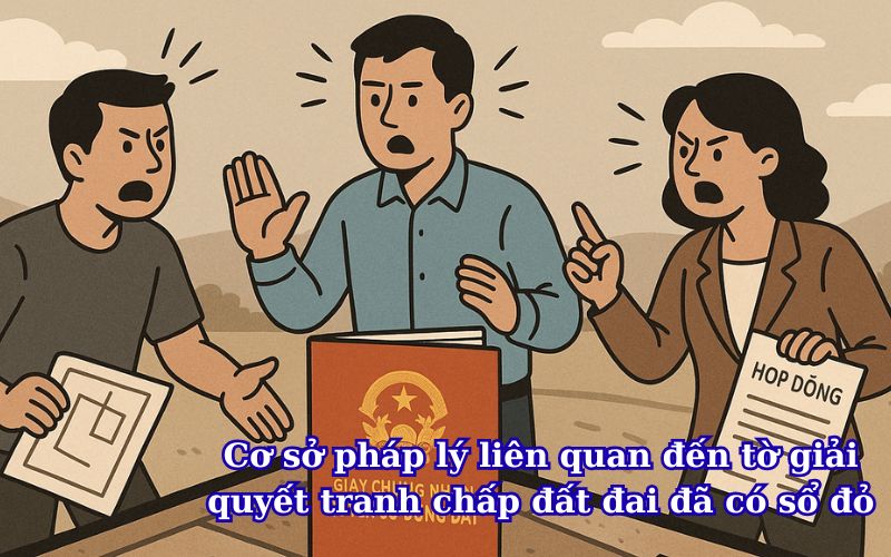 Cơ sở pháp lý liên quan đến tờ giải quyết tranh chấp đất đai đã có sổ đỏ