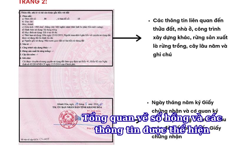Tổng quan về sổ hồng và các thông tin được thể hiện